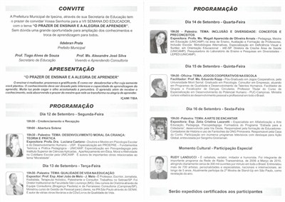 IPEÚNA REALIZA A VII SEMANA DO EDUCADOR