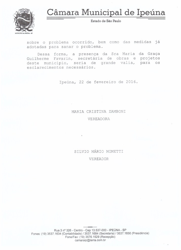 Informe sobre a EMEI Maria Luisa Zanoni Prata.